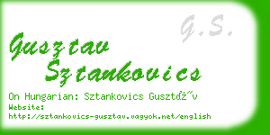 gusztav sztankovics business card